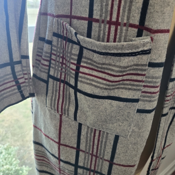Chic Beige Plaid Open Cardigan - Picture 7 of 10
